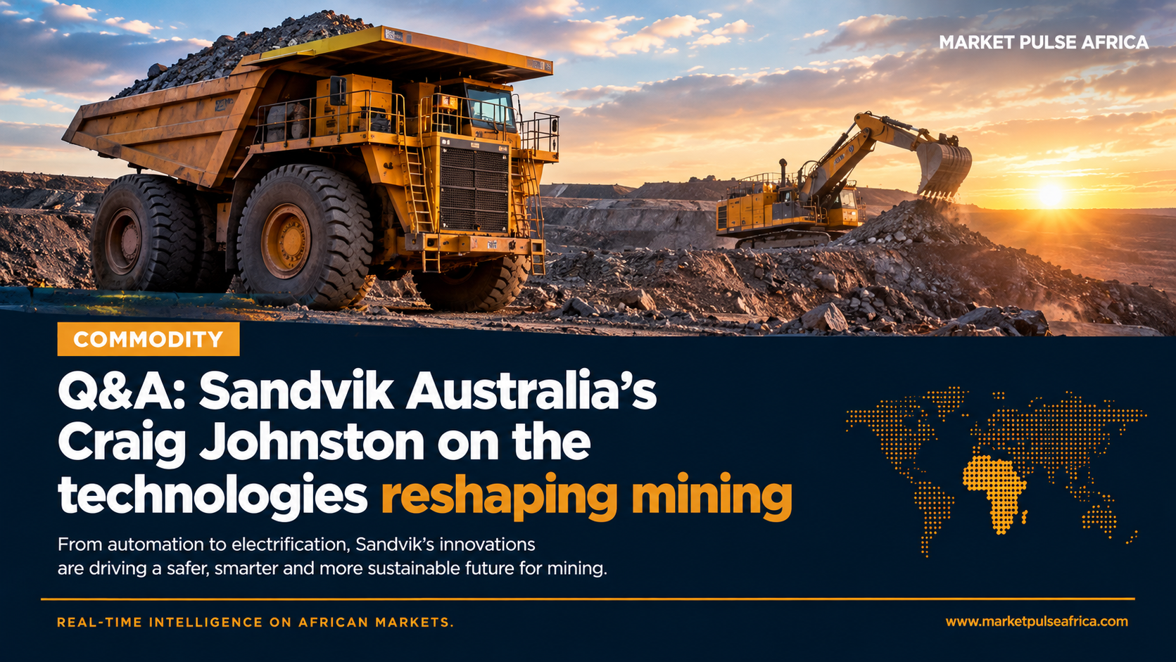 Autonomous battery-electric haul truck operating in an African mining site, illustrating automation and electrification trends in mining technology.